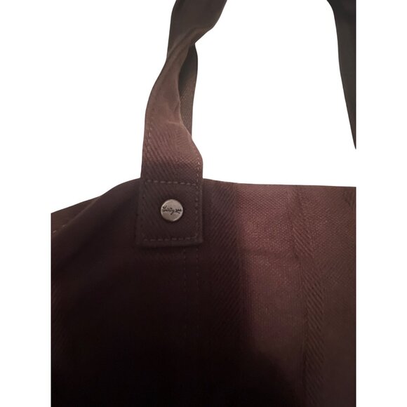 Thirty-One Brown Canvas Tote Bag With Dual Handles & Front Pockets - Picture 4 of 4